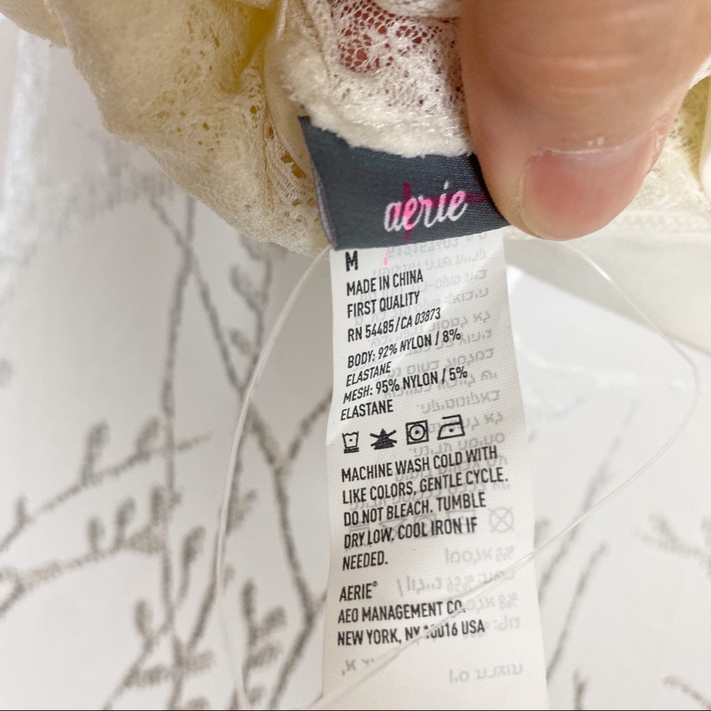 Aerie Lace Racerback Straps Cream Bralette NWOT M - Picture 9 of 9